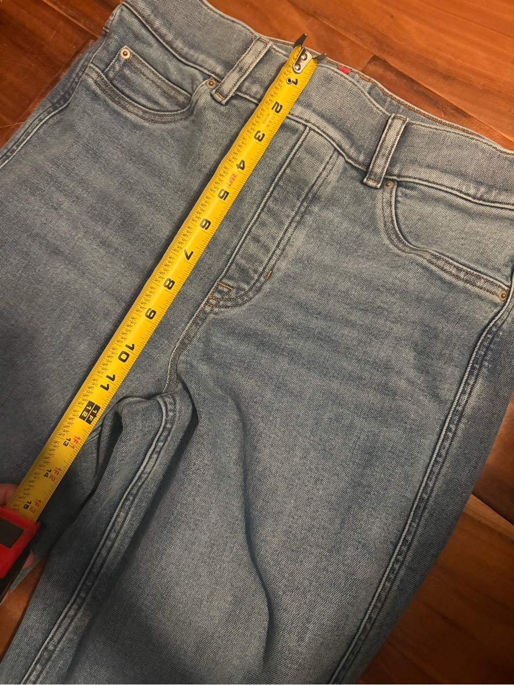 SPANX Kick Flare Jeans Light Wash Denim Women’s Large Pull-On Stretch (1410) - Picture 5 of 8